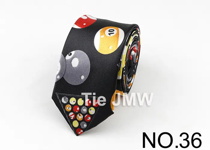 Classic Fashion Men’s Skinny Tie Colorful Musical Notes Printed Piano Guitar Polyester 5cm Width Necktie Party Gift Accessory