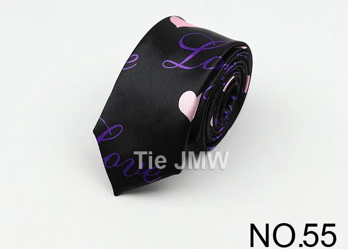 Classic Fashion Men’s Skinny Tie Colorful Musical Notes Printed Piano Guitar Polyester 5cm Width Necktie Party Gift Accessory