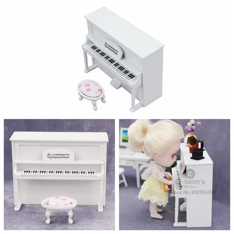 Mini Miniature Musical Instruments Piano Drum Violin Guitar Cello Sax Erhu Fiddle Figurine House Decor Model Landscape Accessory