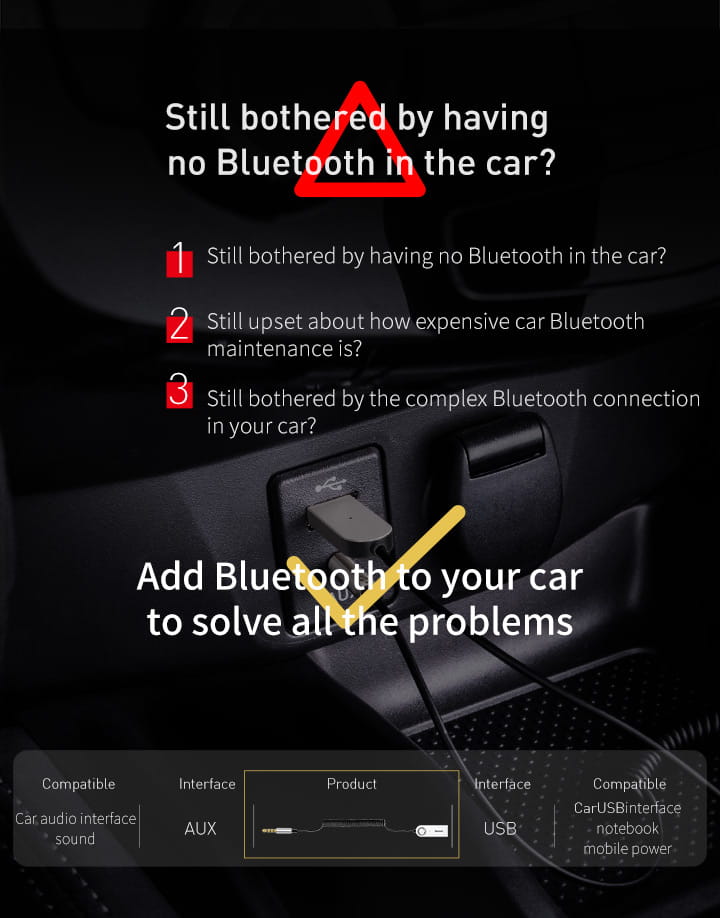 Baseus AUX Bluetooth Adapter Car 3.5mm Jack Dongle Cable Handfree Car Kit Audio Transmitter Auto Bluetooth 5.0 Receiver