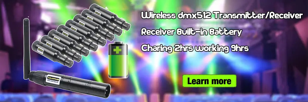 192 Battery DMX Controller Wireless DMX512 Recharge Receiver For DJ Equipment LED Par Moving Head Lights