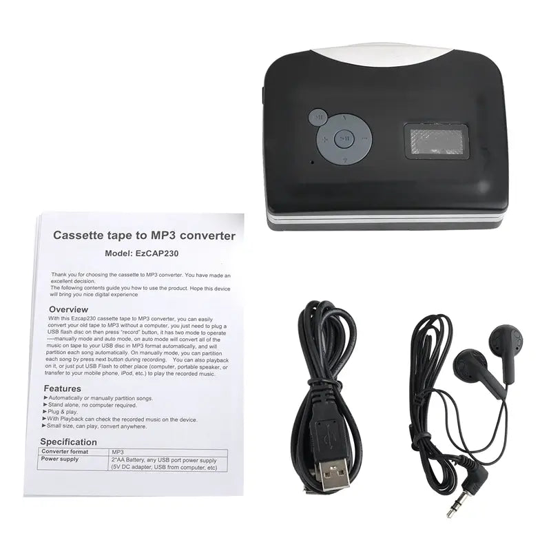 USB Cassette Tape Player Tape to MP3 Recording Music into USB Flash Drive Adapter Music USB Cassette Player Converter