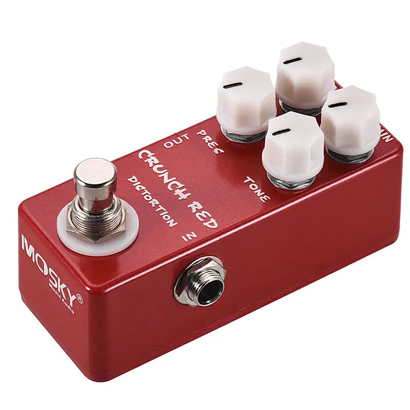 Mosky Mini Guitar Effect Pedal Mini Crunch Red Distortion Guitar Pedal True Bypass Full Metal Shell