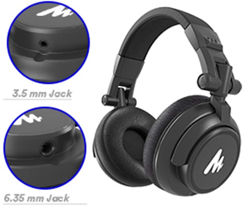 maono MH601 Professional Studio Monitor Headphones with Detachable Plug & Cable and 50mm Driver for DJ,Studio,Sound Card
