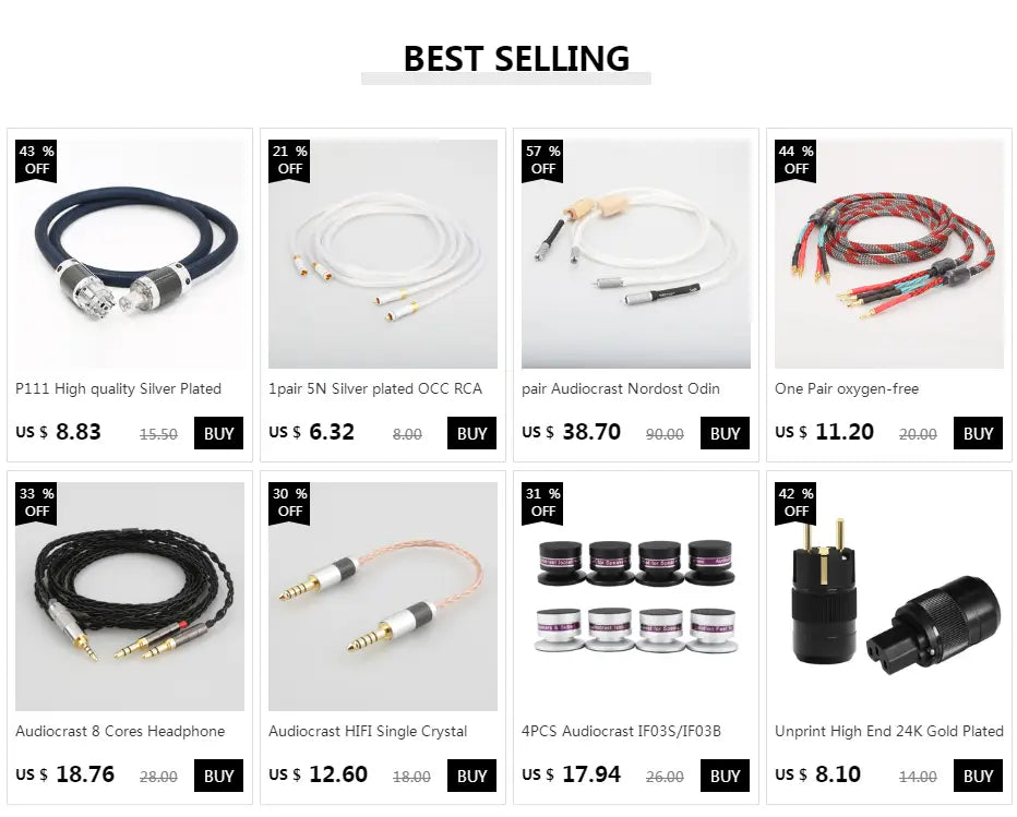 Per Meter HIFI 8TC 7N OCC Pure Copper Speaker Cable Hi-End Audio Speaker Wire Loudspeaker Cable