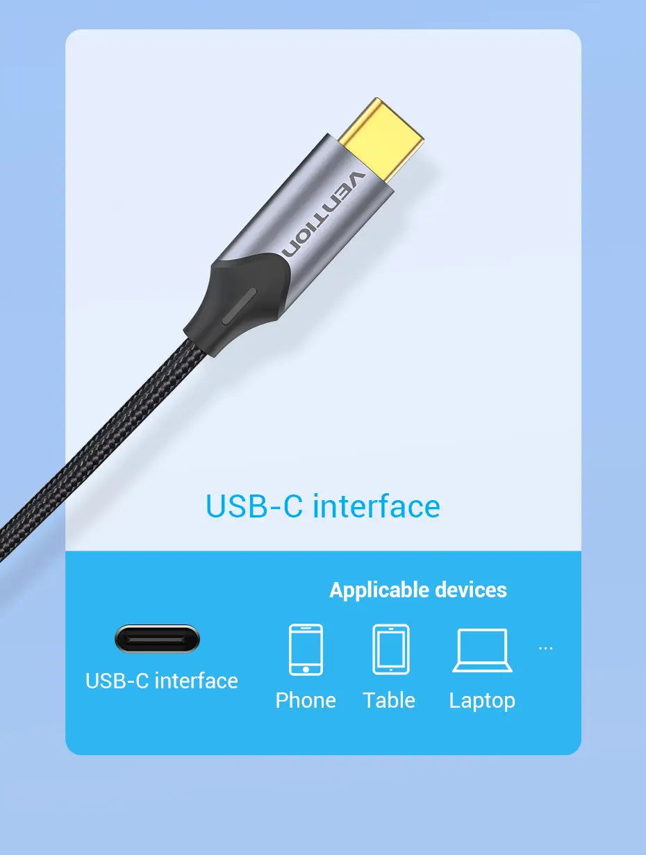 Vention USB C to RCA Audio Cable Type C to 2 RCA Cable for Speaker Amplifier Huawei Xiaomi Laptop 1m 2m 3m USB C Splitter RCA Y
