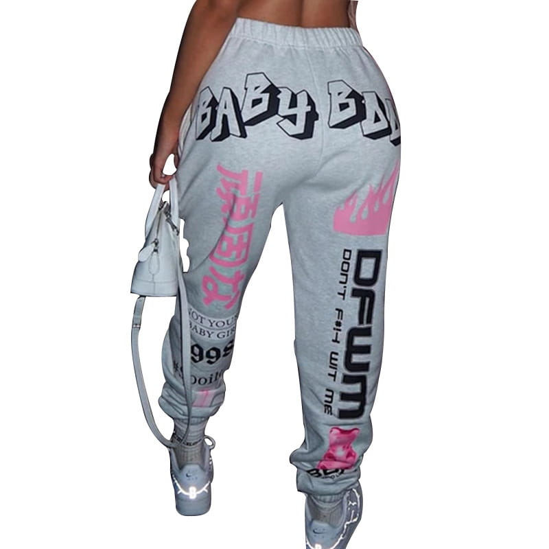 2025 New Summer Hip-hop Graphic Sweatpants Women’s Jogger Trousers Harajuku High Waist Loose Casual Pants Sweatpants Women