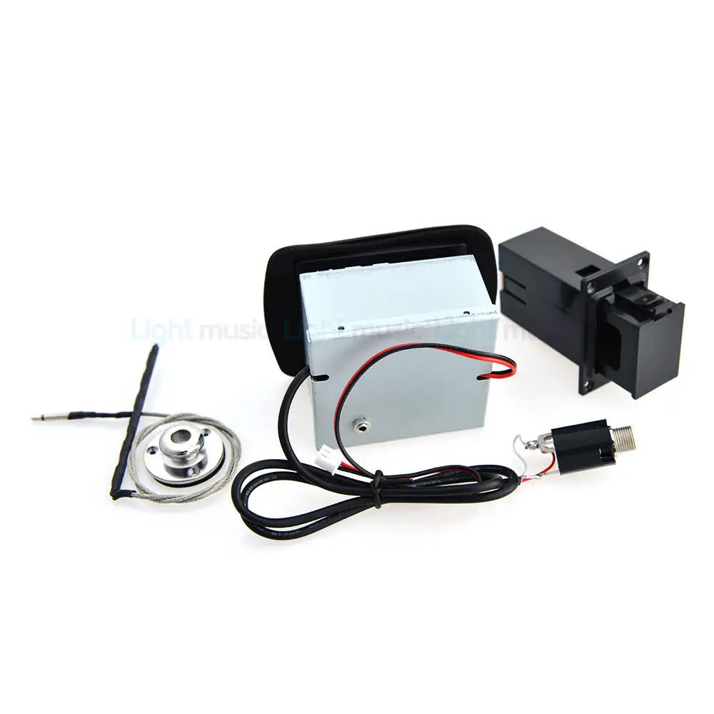 4 Band Guitar Pickup Preamp EQ Equalizer Piezo Pickup with Tuner for Folk Guitar Guitar Accessories