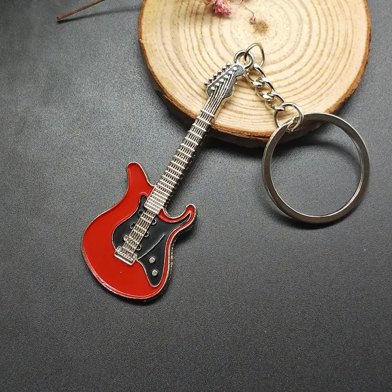 New Design Classic Guitar Keychain Car Key Chain Key Ring Musical Instruments pendant For Man Women Gift wholesale 17079