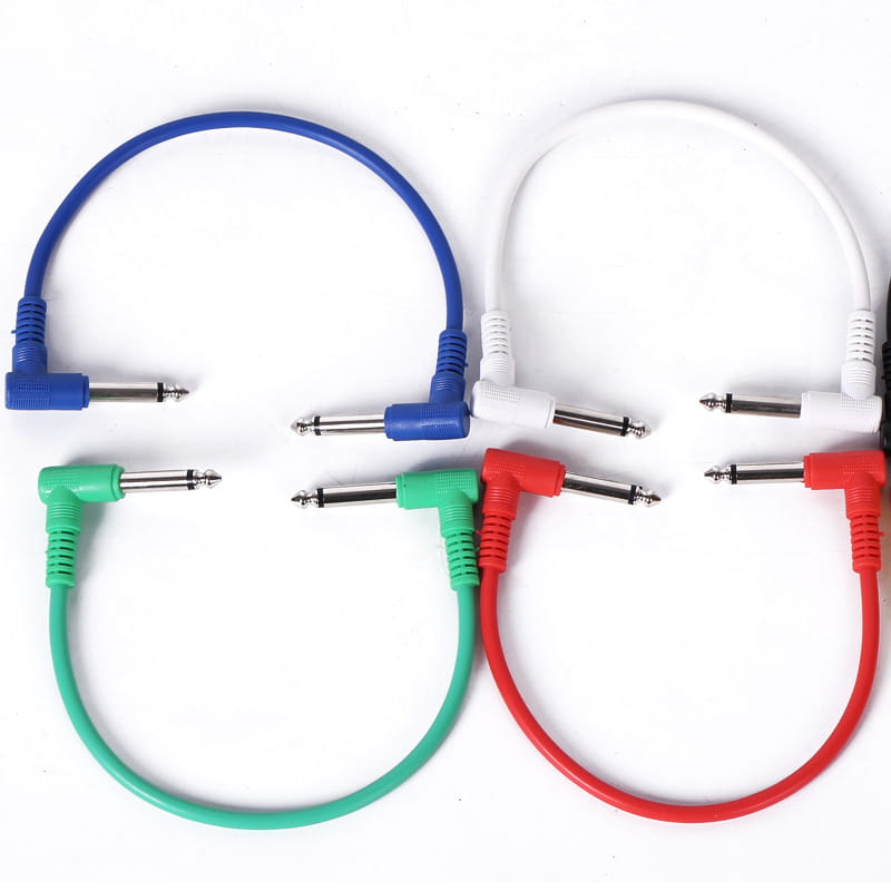 6pcs guitar pedal cable Electric Guitar Effect Pedal Patch Cable Cord Low Noise Shielded Audio Cable Leads 1/4 Right Angle Patch