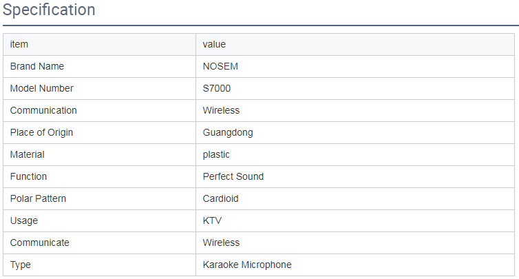 Professional NOSEM N-S7000 KTV Karaoke Mic Cartridge