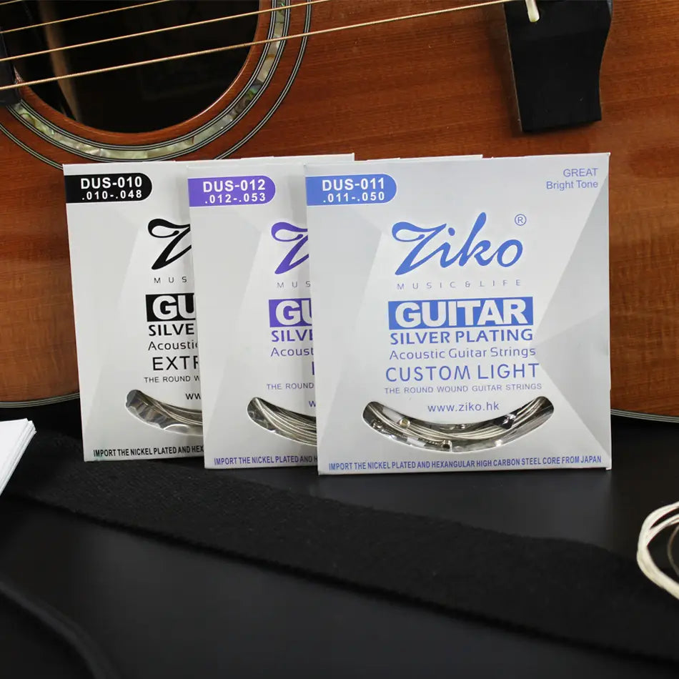 Ziko Acoustic Guitar Strings Set 010 011 012 Silver Plating 6 Strings For Acoustic Guitar Parts Musical Instruments