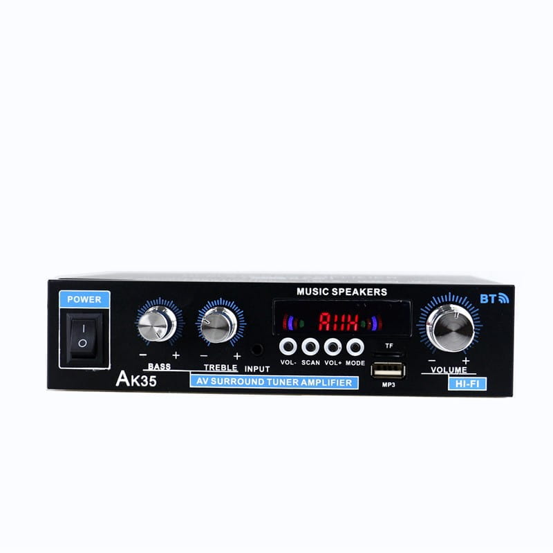 AK35 800W Home Power Amplifiers 2 Channel Bluetooth 5.0 Surround Sound FM USB Remote Control Mini HIFI Digital Amplifier Stereo