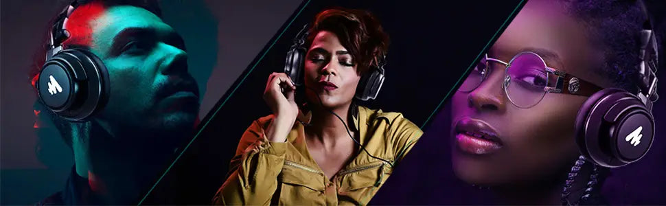 maono MH601 Professional Studio Monitor Headphones with Detachable Plug & Cable and 50mm Driver for DJ,Studio,Sound Card