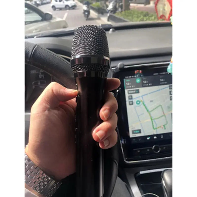 UHF Car KTV Suit K-song Mobile Phone Microphone Wireless FM car Speaker Microphone Karaoke Bluetooth Audio Reverberation Singing