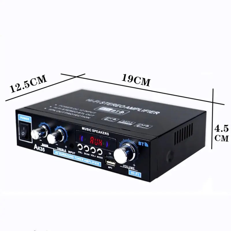AK35 800W Home Power Amplifiers 2 Channel Bluetooth 5.0 Surround Sound FM USB Remote Control Mini HIFI Digital Amplifier Stereo