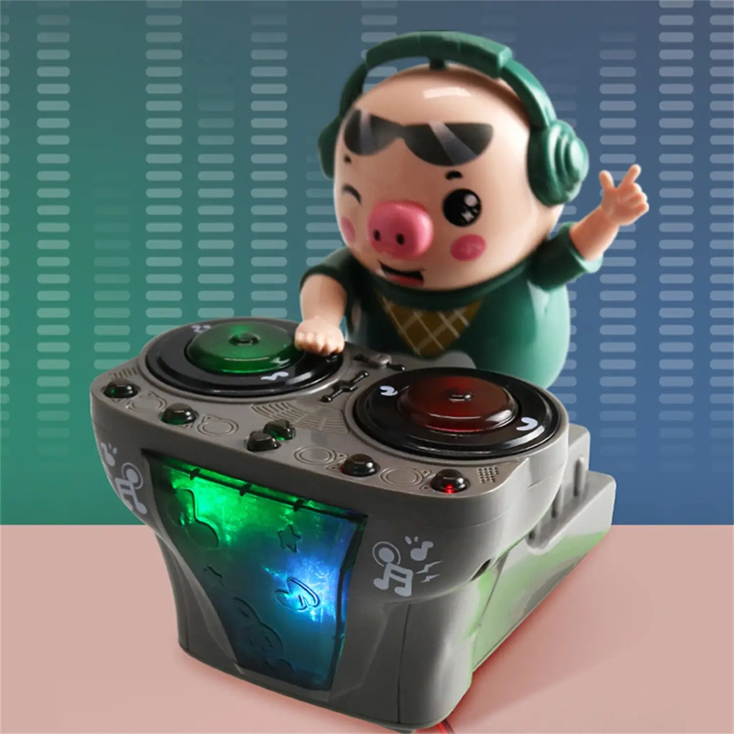 DJ Electric Music Dancing Pig Toy Rock Light Music Children’s Toys Electric Doll Light Toys 3 Sound Effects Baby Musical Toys