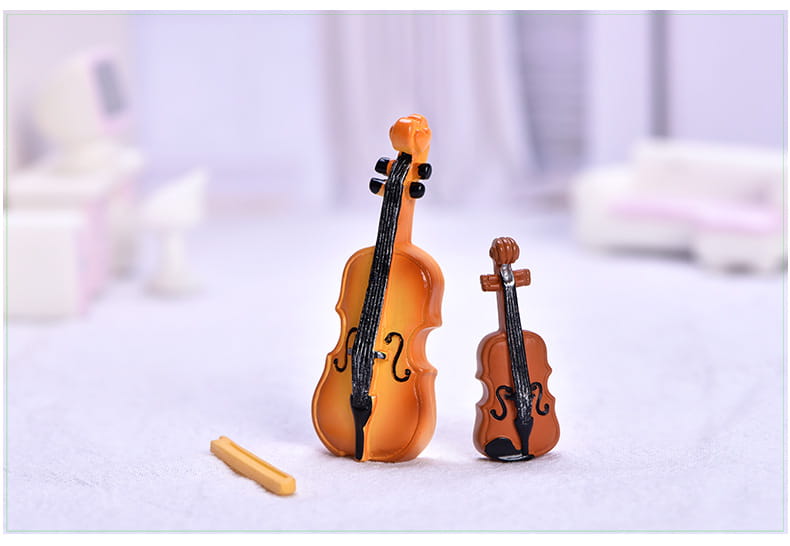 Mini Miniature Musical Instruments Piano Drum Violin Guitar Cello Sax Erhu Fiddle Figurine House Decor Model Landscape Accessory