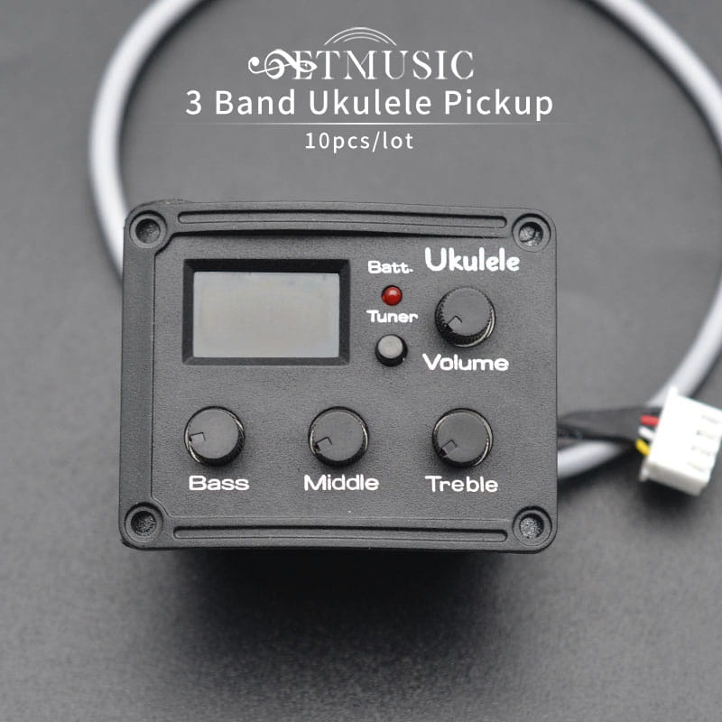 3 Band Electronic Ukulele Pickup UK Mini Guitar EQ Equalize Hard Piezo with Tuner System LCD Pikups for UK Guitarra