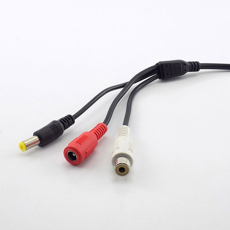 Surveillance Cameras Audio Pickups CCTV Mic Sound Collection Equipment Video Recorder Microphones RCA Power In/Out