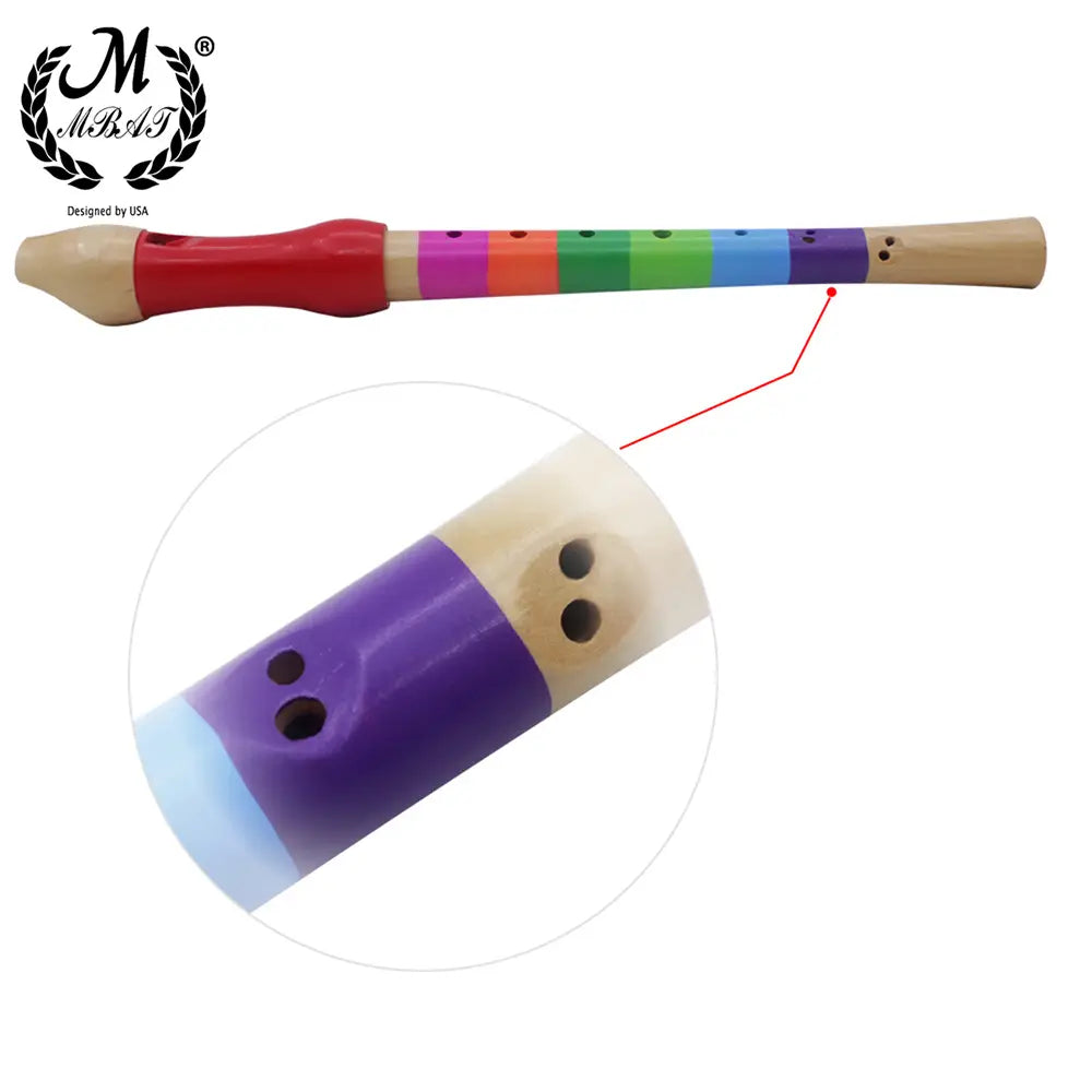 M MBAT High Quality Wooden Eight Hole Treble Orff Flute Wooden Kids Professional Playing Musical Instrument for Children Gift