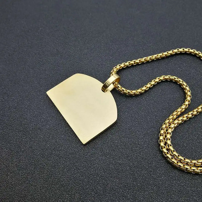 Hip Hop Bling Iced Out Rhinestones Stainless Steel The Last Supper Geometric Square Pendant Necklace for Men Rapper Jewelry
