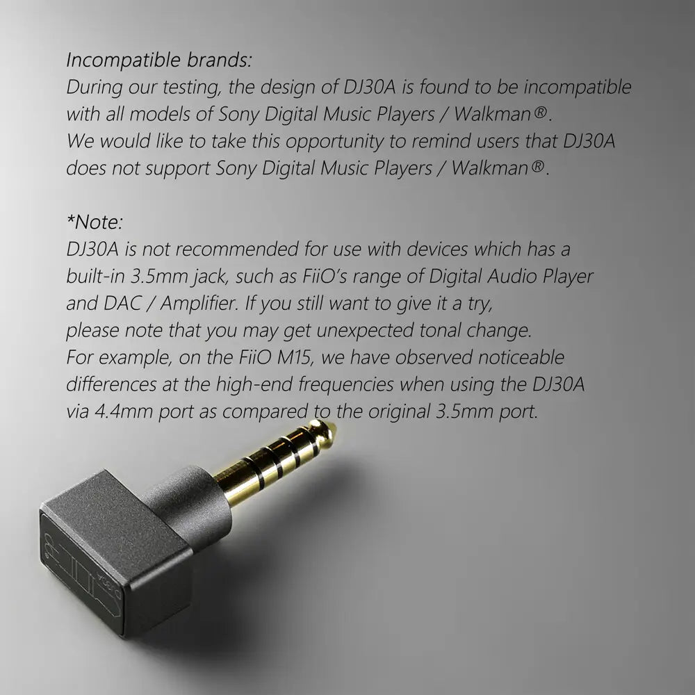 DD ddHiFi DJ30A Adapter 3.5mm Female to 4.4mm Male Apply to 3.5mm Earphone Cable from 4.4 Output