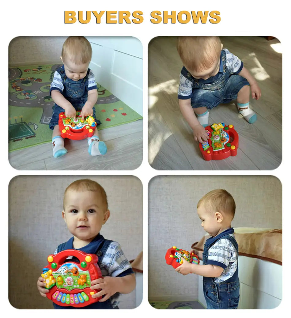 Baby Musical Toy with Animal Sound Kids Piano Keyboard Electric Flashing Music Instrument Early Educational Toys for Children