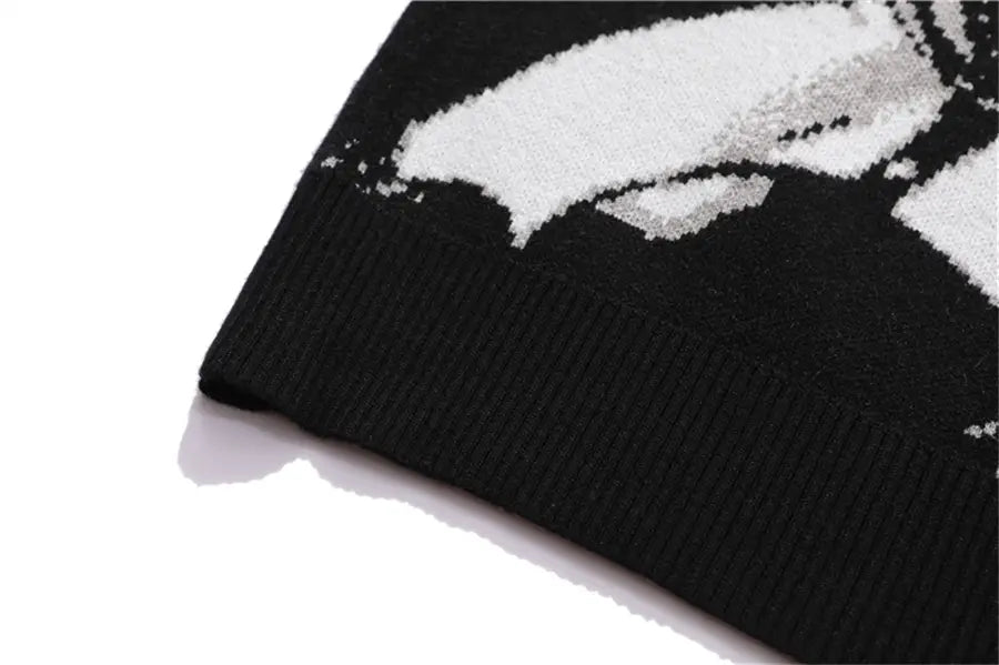 FGKKS Mens Hip Hop Streetwear Harajuku Sweater Vintage Japanese Style Anime Girl Knitted 2022 Cotton Pullover Sweaters Male