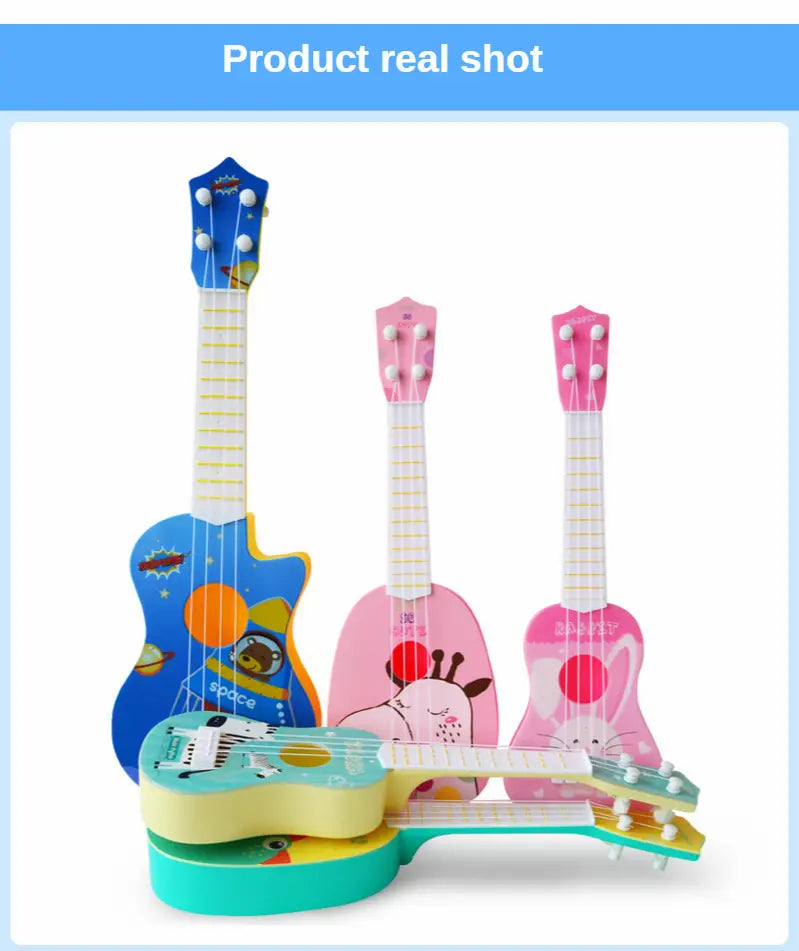 Children’s Trumpet Simulation Instrument Ukulele Guitar Mini Four-string Playable Early Education Musical Toy