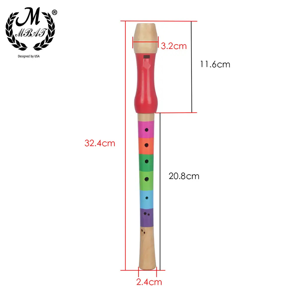 M MBAT High Quality Wooden Eight Hole Treble Orff Flute Wooden Kids Professional Playing Musical Instrument for Children Gift
