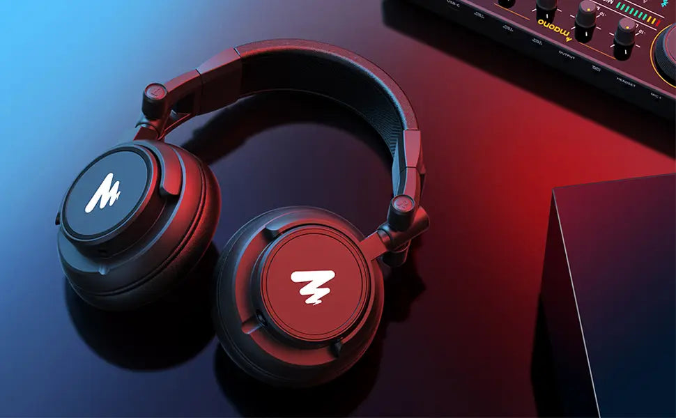 maono MH601 Professional Studio Monitor Headphones with Detachable Plug & Cable and 50mm Driver for DJ,Studio,Sound Card