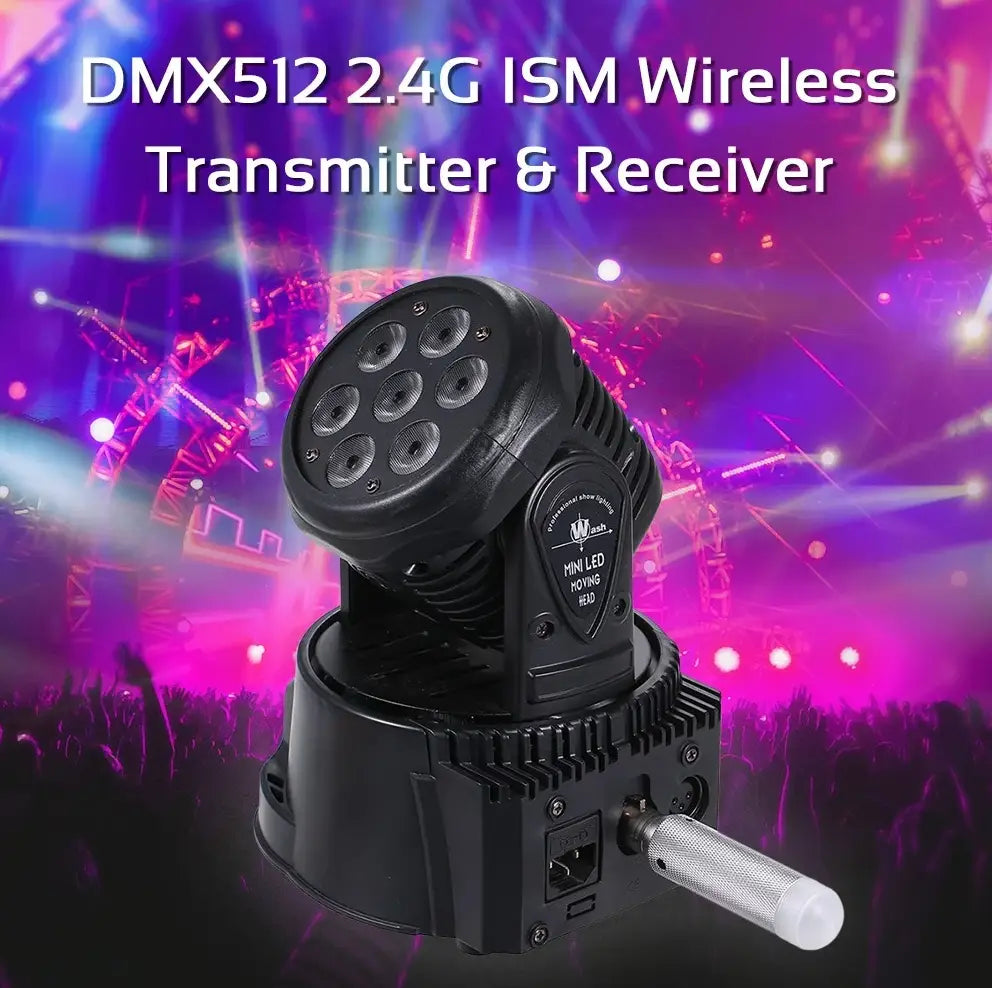 Wireless DMX 512 2.4G Charging DJ Receiver Built-in Battery /Transmitter LED Lighting Control for LED Stage Par Party Lig