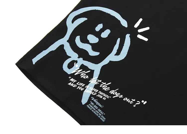 Hip Hop Tshirt Streetwear Funny Cartoon Dogs Print T Shirt 2025 Men Harajuku Cotton Casual T-Shirt Summer Short Sleeve Tops Tees
