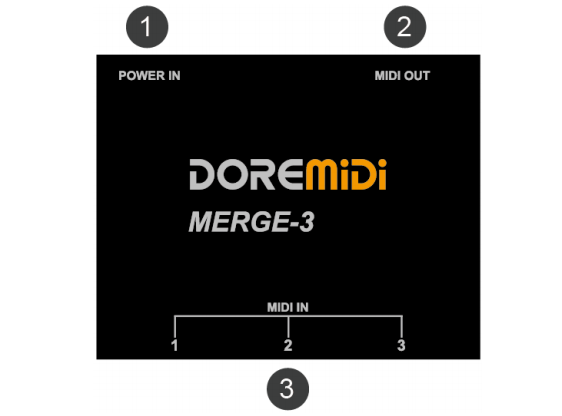 DOREMiDi MIDI Host Box Adapter Converter MERGE-3 Guitar Five-pin Interface MIDI
