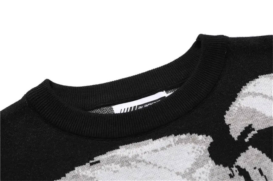 FGKKS Mens Hip Hop Streetwear Harajuku Sweater Vintage Japanese Style Anime Girl Knitted 2022 Cotton Pullover Sweaters Male
