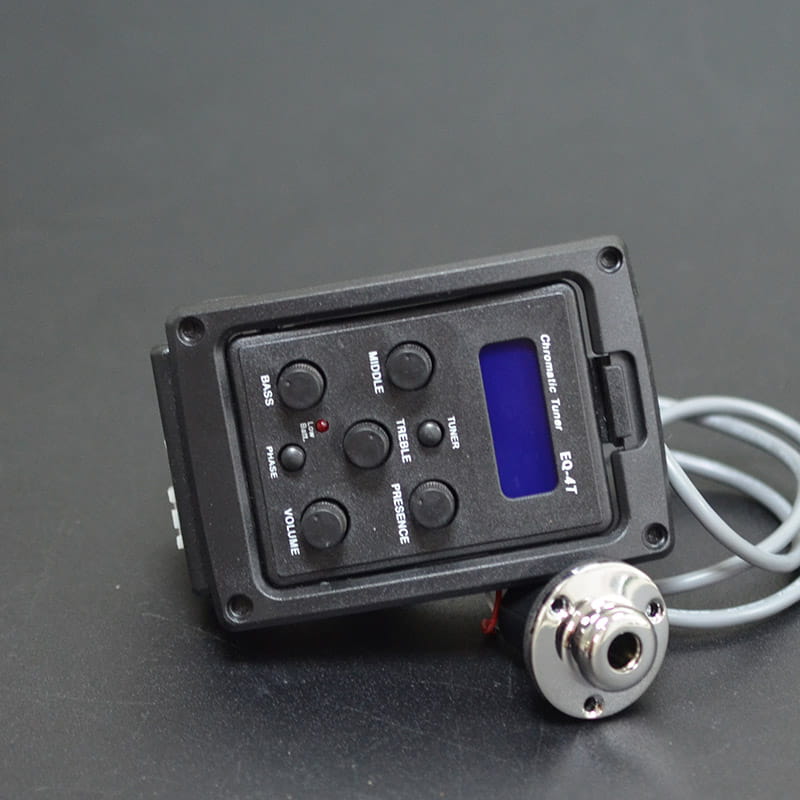 EQ-4T 4 Band Acoustic Guitar Preamp Electric Guitar EQ Equalizer Acoustic Guitar Preamp EQ Pickup with Tuner
