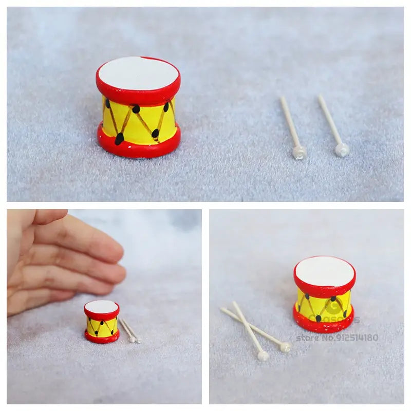 Mini Miniature Musical Instruments Piano Drum Violin Guitar Cello Sax Erhu Fiddle Figurine House Decor Model Landscape Accessory
