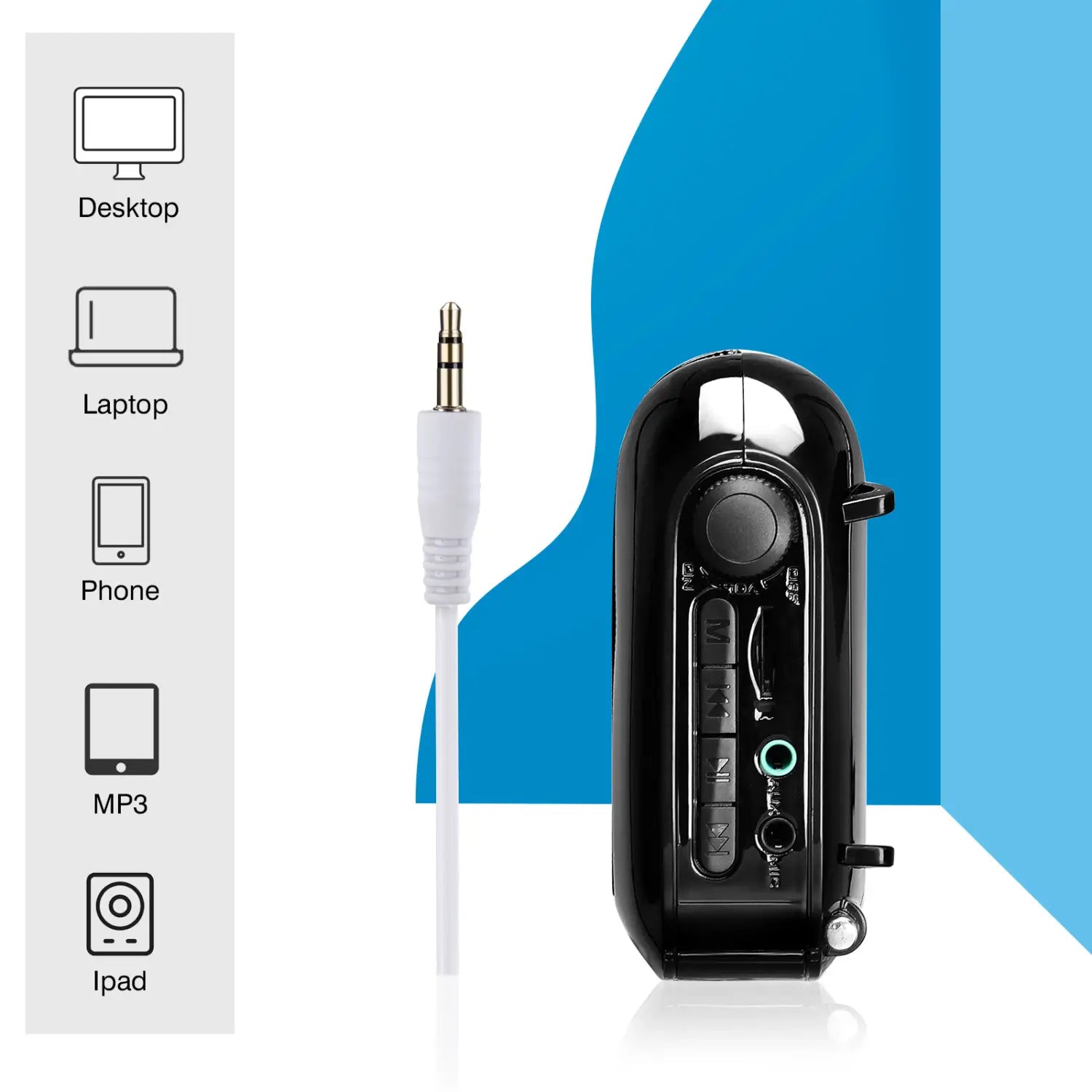 Bluetooth UHF Wireless Voice Amplifier Portable For Teaching Lecture Tour Guide Promotion U-Disk Megaphone Microphone Speaker