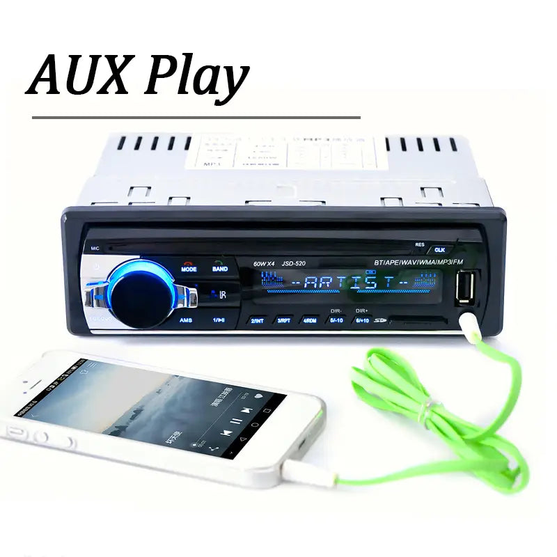 Car Radio Autoradio 1 din Bluetooth 12V Car Audio Player Mp3 60Wx4 FM Radio Music USB With In Dash AUX Input