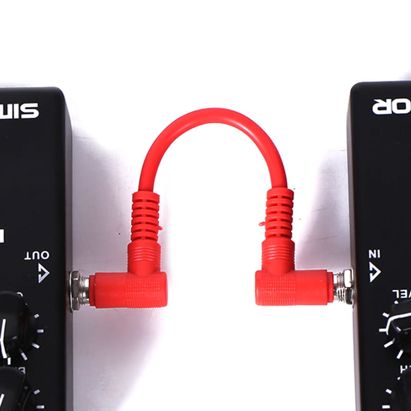 6pcs guitar pedal cable Electric Guitar Effect Pedal Patch Cable Cord Low Noise Shielded Audio Cable Leads 1/4 Right Angle Patch
