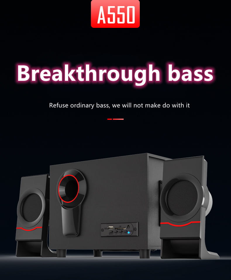 2.1 Multimedia Bluetooth Audio System Home Theater Surround Computer Active Combination Wooden Speaker AUX USB Cable Post TV PC
