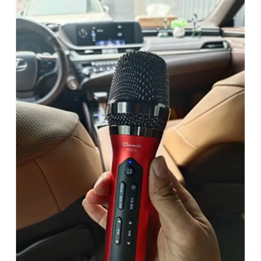 UHF Car KTV Suit K-song Mobile Phone Microphone Wireless FM car Speaker Microphone Karaoke Bluetooth Audio Reverberation Singing