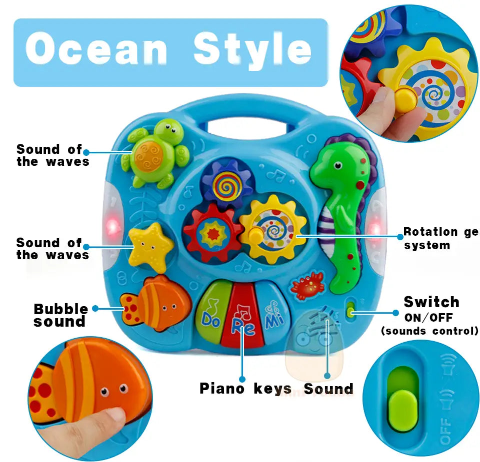 Music Table Baby Toys Learning Machine Educational Toy Music Learning Table Toy Musical Instrument for Toddler 6 months+