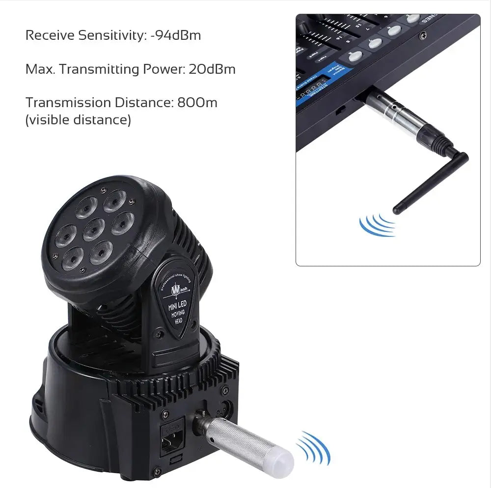 Wireless DMX 512 2.4G Charging DJ Receiver Built-in Battery /Transmitter LED Lighting Control for LED Stage Par Party Lig