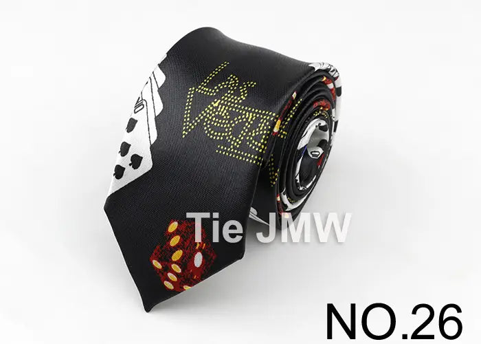 Classic Fashion Men’s Skinny Tie Colorful Musical Notes Printed Piano Guitar Polyester 5cm Width Necktie Party Gift Accessory