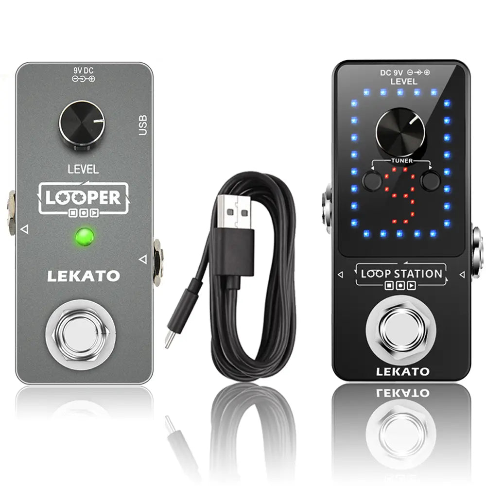 LEKATO Guitar Effect Pedal Looper 9 Loops 40 Minutes Recording Time Loop Station with Tuner Overdub Guitar Looper Musical Sports