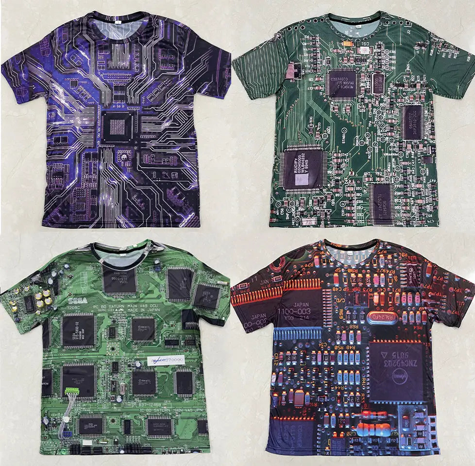 Electronic Chip Hip Hop T Shirt Men Women 3D Machine Printed Oversized T-shirt Harajuku Style Summer Short Sleeve Tee Tops