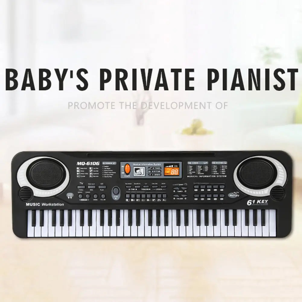 Kids Electronic Piano Keyboard Portable 61 Keys Organ with Microphone Education Toys Musical Instrument Gift for Child Beginner