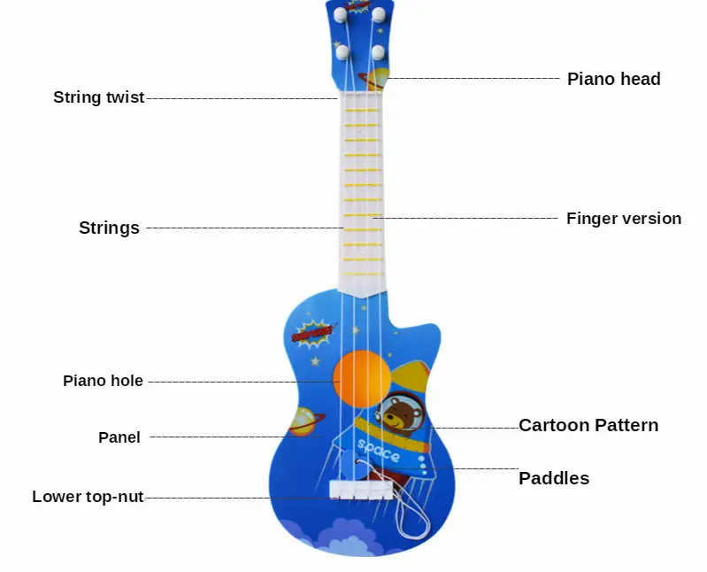 Children’s Trumpet Simulation Instrument Ukulele Guitar Mini Four-string Playable Early Education Musical Toy